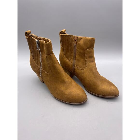 DV By Dolce Vita Caitie Womens Tan Brown Double Side Zip Ankle Booties Size 8 - Picture 3 of 11